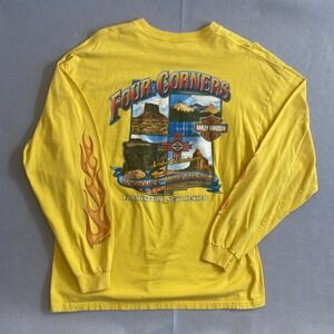 Four Corners Harley-Davidson Farmington NM Yellow LS Shirt Graphics Men's XL USA